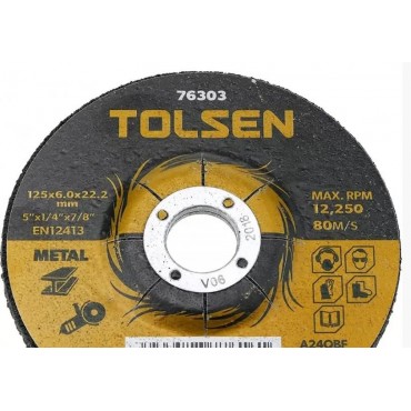 Диск шлифовальный по металлу Tolsen Tools 125х6,0х22,2 мм