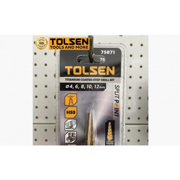 Сверло по металлу ступенчатое Tolsen Tools 4-12 мм