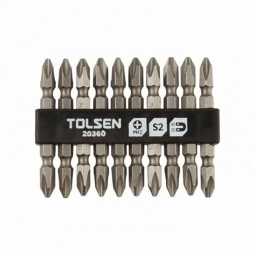 Биты двусторонние Tolsen Tools РН2/РН2 65 мм 10 шт. (9e090259)