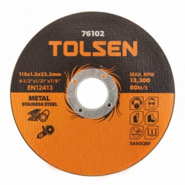 Диск отрезной по металлу Tolsen Tools 115х1,2х22,2 мм