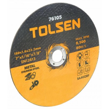 Диск отрезной по металлу Tolsen Tools 180х1,6х22,2 мм