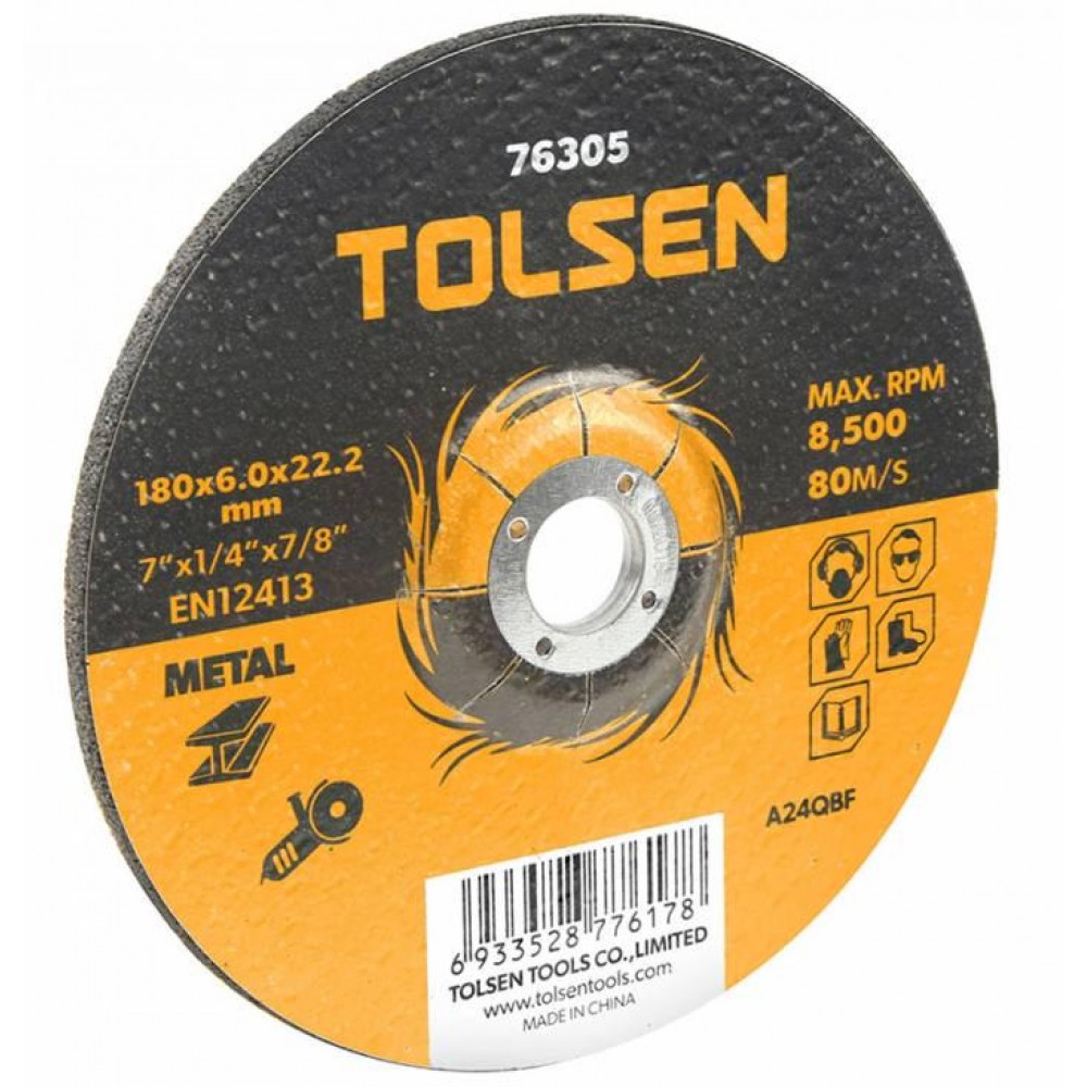 Диск шлифовальный по металлу Tolsen Tools 115х6,0х22,2 мм