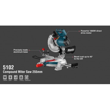 Скользящая Составная Торцовочная Пила  -225мм ,1800 Вт 5102