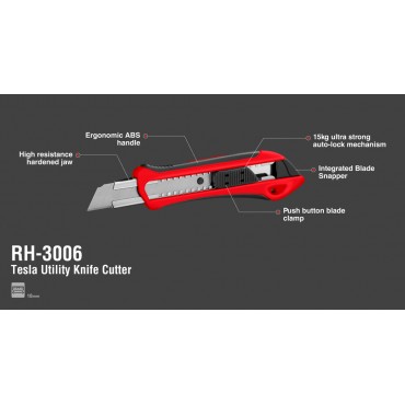 Строительный нож 18 мм модель Tesla RH-3006