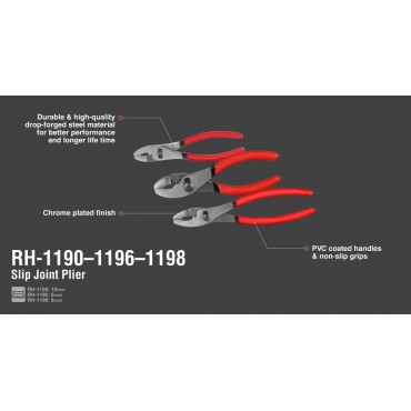 Пассатижи с переставным шарниром 10 дюм RH-1190