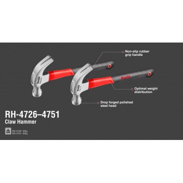 молоток с ручкой из стекловолокна RH-4726 RH-4726