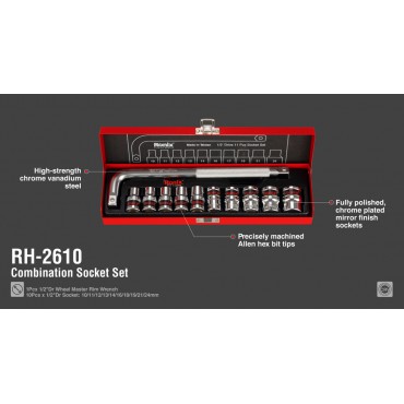 Набор торцевых головок и комбинированных ключей RH-2610