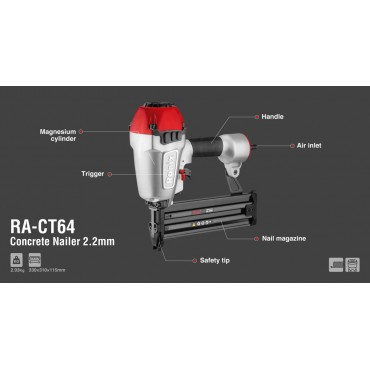 Бетонные гвоздезабивные пистолеты 2,93 кг RA-CT64