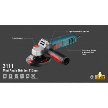 Мини-угловая шлифовальная машина, 840 Вт, 115 Мм, 60 Гц 3111v