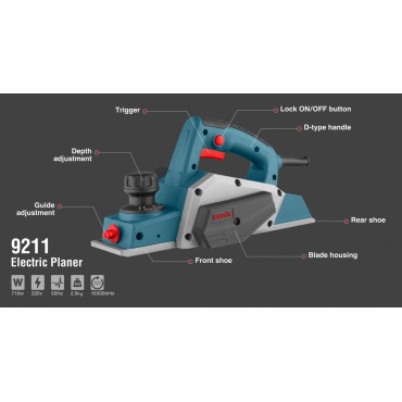 Электрический рубанок  710 Вт   822 мм 9211