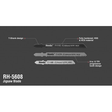 Универсальный набор лезвии для электролобзика T-образные RH-5608